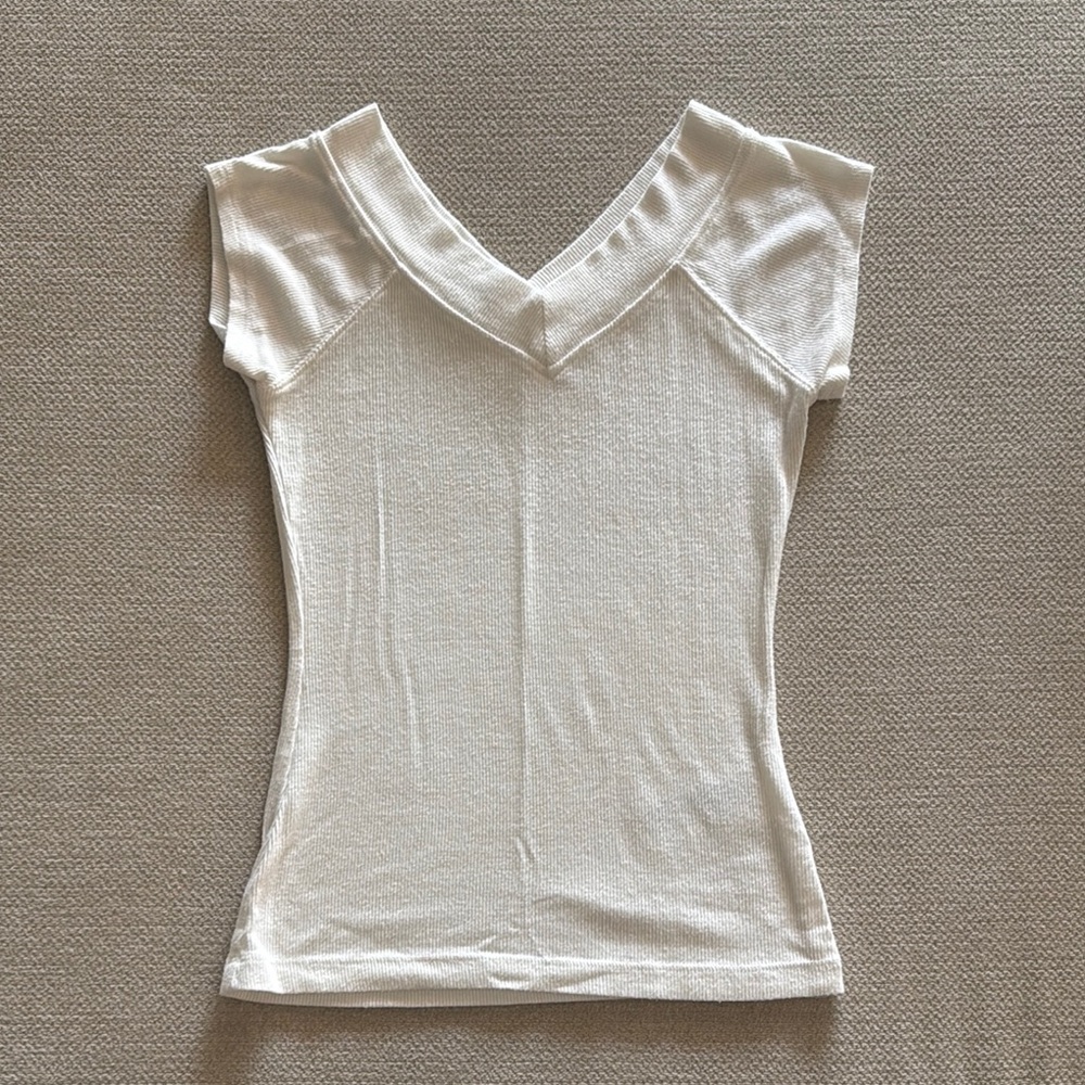 Fitted White Cap Sleeve T-Shirt